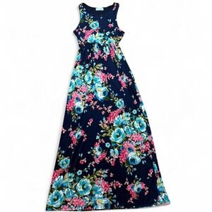 Filly Flair Navy blue floral maxi dress coquette fairycore resort wear  Size XL